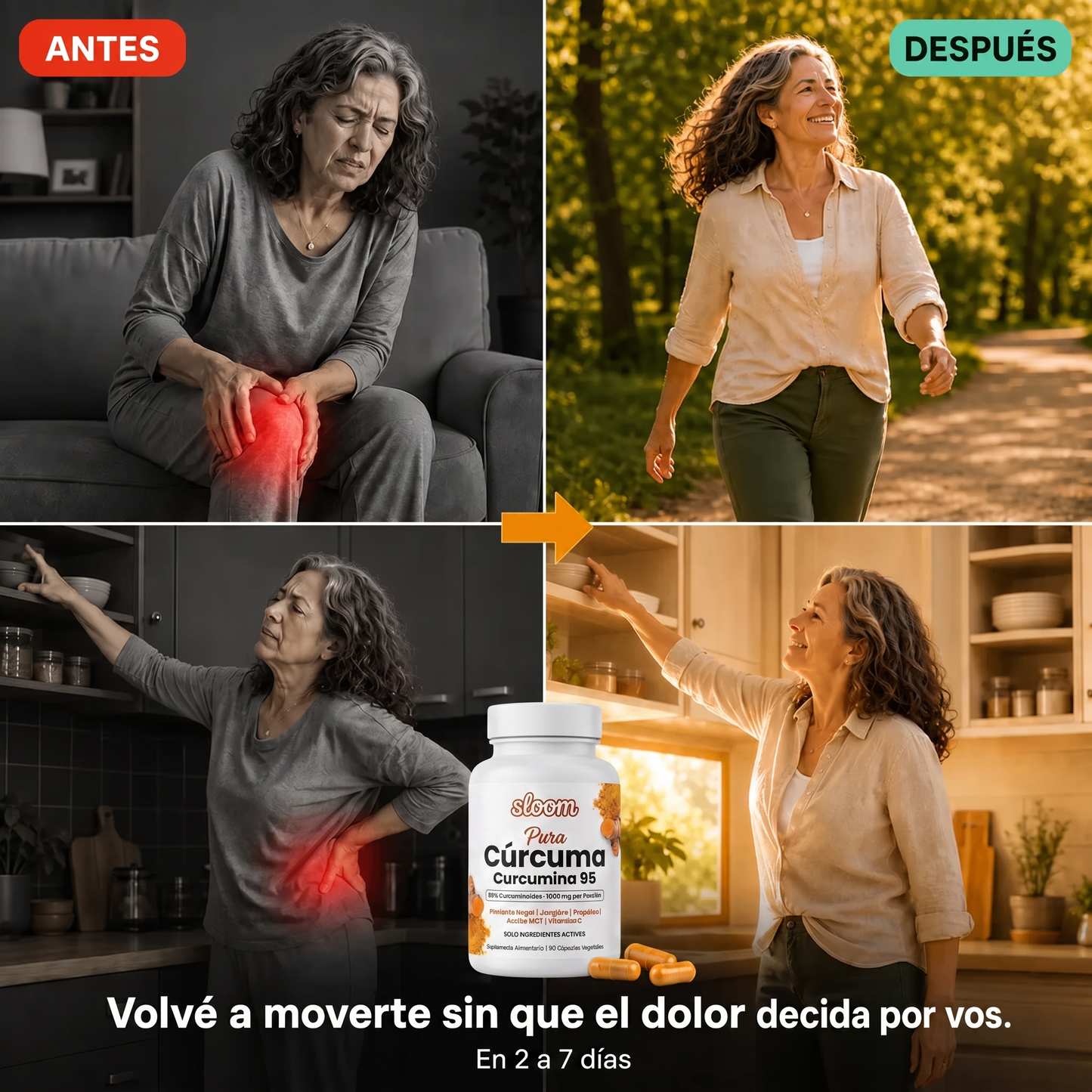 Capsulas De Cúrcuma Pura 1.000MG